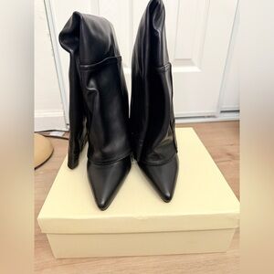 Simmi London Black Fold Over Heeled Boots